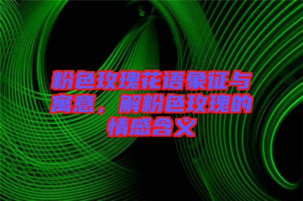 粉色玫瑰花語(yǔ)象征與寓意，解粉色玫瑰的情感含義