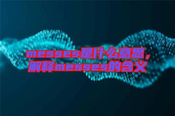 messes是什么意思，解釋messes的含義