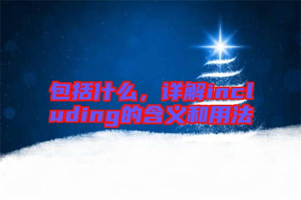 包括什么，詳解including的含義和用法