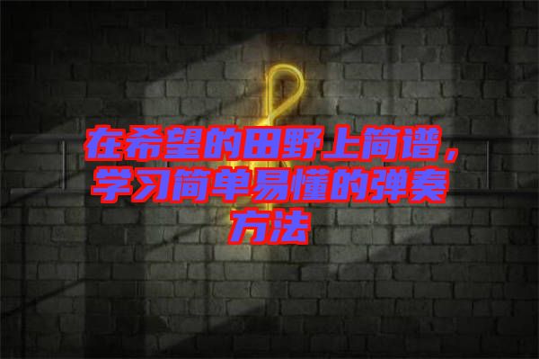 在希望的田野上簡譜，學(xué)習(xí)簡單易懂的彈奏方法
