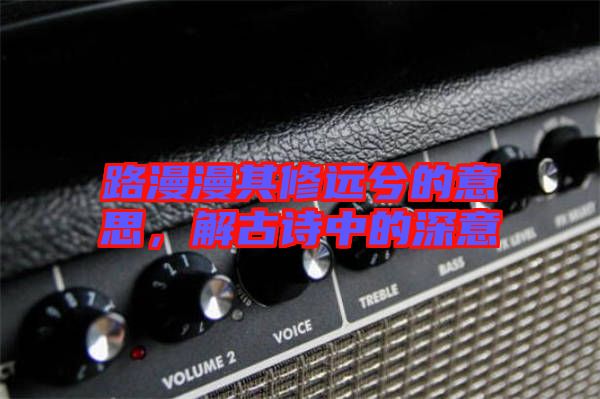 路漫漫其修遠(yuǎn)兮的意思，解古詩中的深意