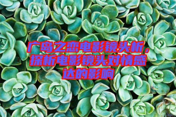 廣島之戀電影鏡頭析，探析電影鏡頭對情感達(dá)的影響