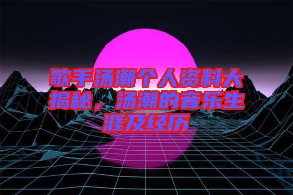 歌手湯潮個人資料大揭秘，湯潮的音樂生涯及經(jīng)歷