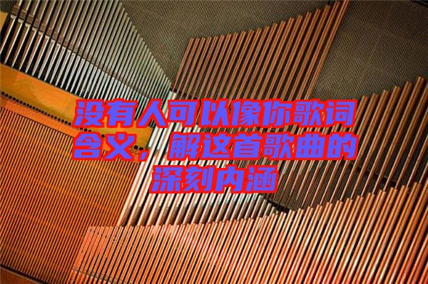 沒有人可以像你歌詞含義，解這首歌曲的深刻內(nèi)涵