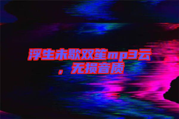 浮生未歇雙笙mp3云，無損音質(zhì)