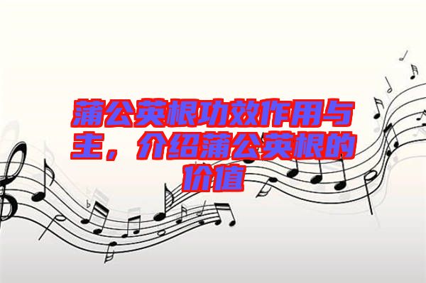 蒲公英根功效作用與主，介紹蒲公英根的價值