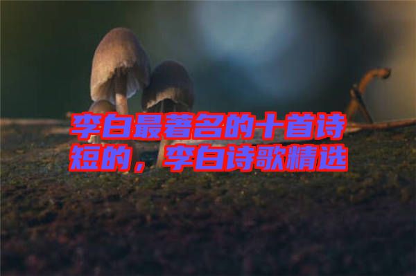 李白最著名的十首詩短的，李白詩歌精選