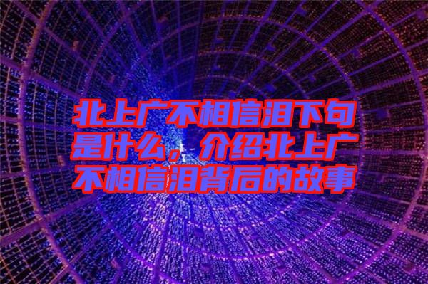 北上廣不相信淚下句是什么，介紹北上廣不相信淚背后的故事