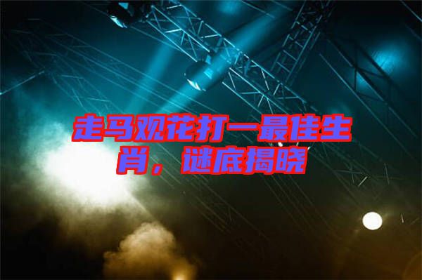 走馬觀花打一最佳生肖，謎底揭曉