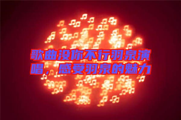 歌曲沒你不行羽泉演唱，感受羽泉的魅力