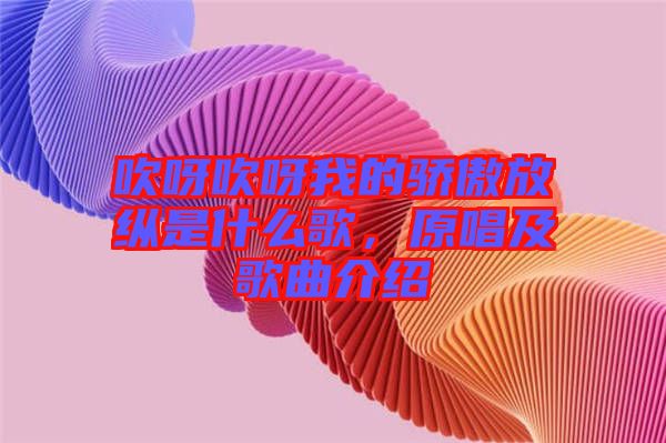 吹呀吹呀我的驕傲放縱是什么歌，原唱及歌曲介紹