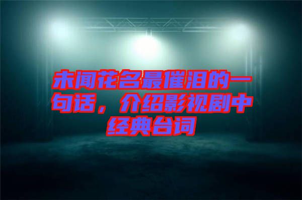 未聞花名最催淚的一句話，介紹影視劇中經(jīng)典臺詞