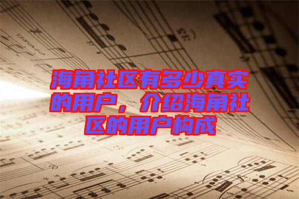 海角社區(qū)有多少真實(shí)的用戶，介紹海角社區(qū)的用戶構(gòu)成