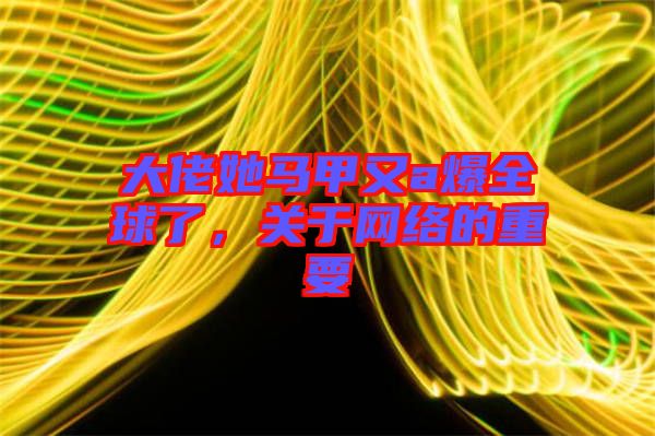 大佬她馬甲又a爆全球了，關(guān)于網(wǎng)絡(luò)的重要