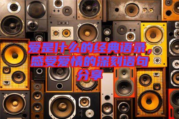 愛是什么的經(jīng)典語(yǔ)錄，感受愛情的深刻語(yǔ)句分享