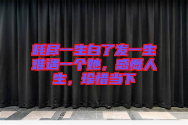 耗盡一生白了發(fā)一生難遇一個(gè)她，感慨人生，珍惜當(dāng)下