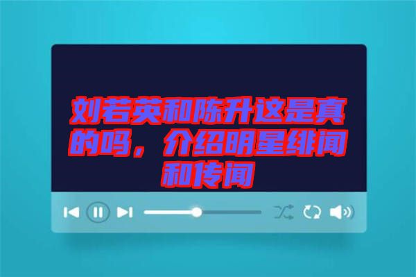 劉若英和陳升這是真的嗎，介紹明星緋聞和傳聞