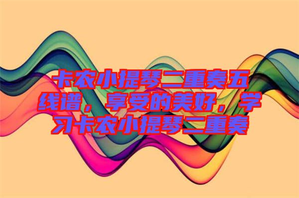卡農(nóng)小提琴二重奏五線譜，享受的美好，學(xué)習(xí)卡農(nóng)小提琴二重奏