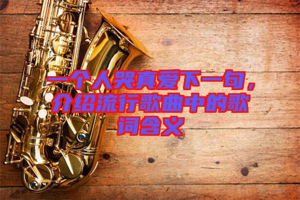 一個人哭真愛下一句，介紹流行歌曲中的歌詞含義