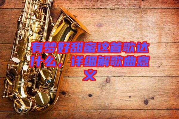 有夢好甜蜜這首歌達什么，詳細解歌曲意義