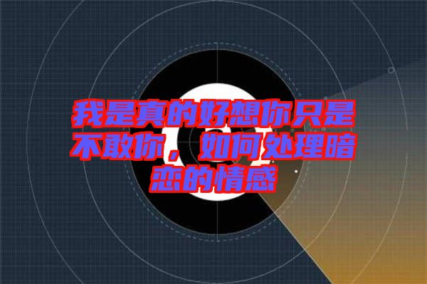 我是真的好想你只是不敢你，如何處理暗戀的情感