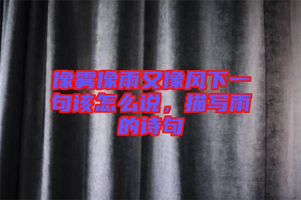 像霧像雨又像風(fēng)下一句該怎么說，描寫雨的詩句