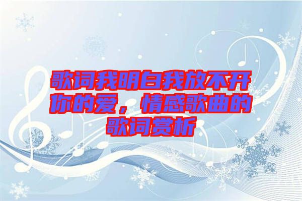歌詞我明白我放不開你的愛，情感歌曲的歌詞賞析