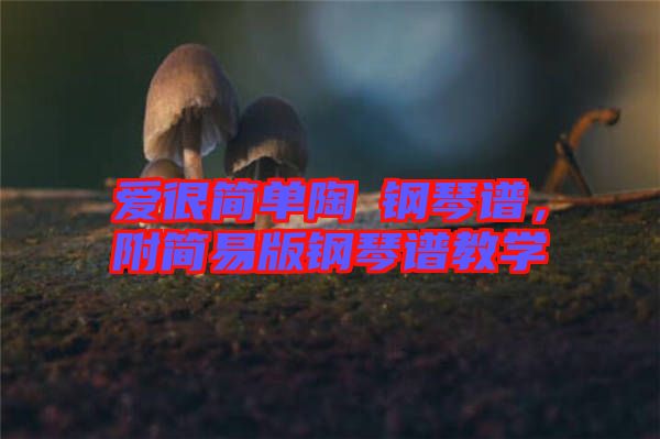愛很簡單陶喆鋼琴譜，附簡易版鋼琴譜教學(xué)