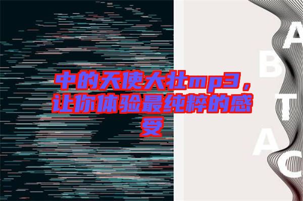 中的天使大壯mp3，讓你體驗(yàn)最純粹的感受