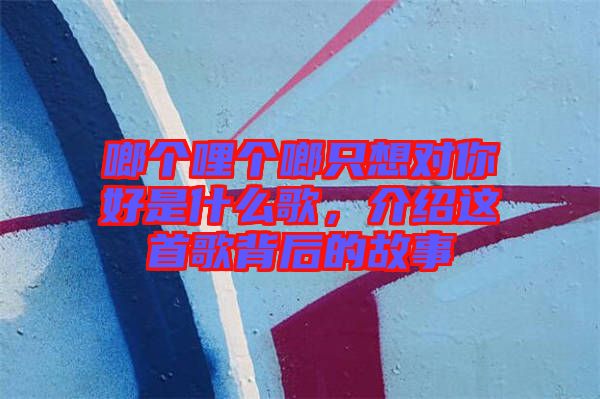 啷個哩個啷只想對你好是什么歌，介紹這首歌背后的故事