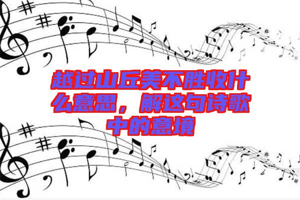 越過山丘美不勝收什么意思，解這句詩歌中的意境