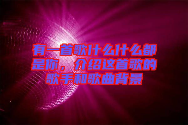 有一首歌什么什么都是你，介紹這首歌的歌手和歌曲背景