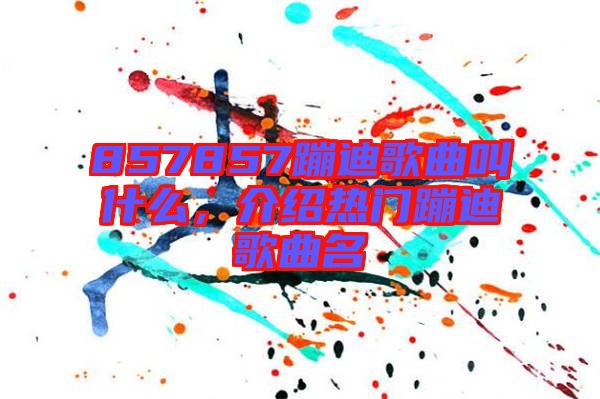 857857蹦迪歌曲叫什么，介紹熱門蹦迪歌曲名