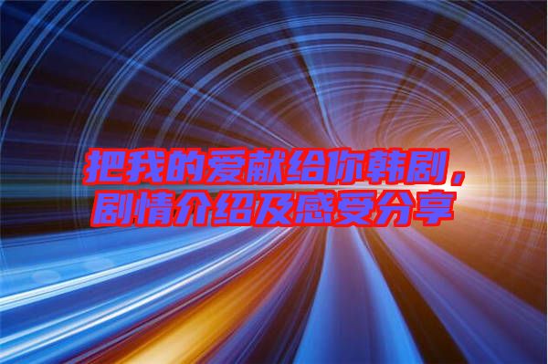 把我的愛獻(xiàn)給你韓劇，劇情介紹及感受分享