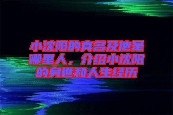小沈陽的真名及他是哪里人，介紹小沈陽的身世和人生經歷
