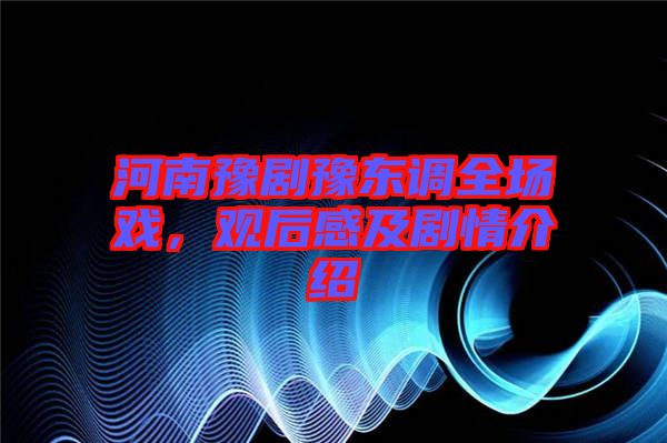 河南豫劇豫東調(diào)全場(chǎng)戲，觀后感及劇情介紹