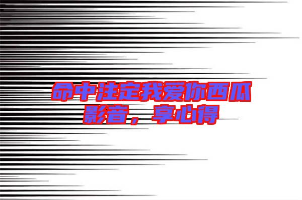 命中注定我愛你西瓜影音，享心得