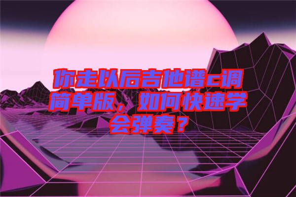 你走以后吉他譜c調(diào)簡單版，如何快速學(xué)會彈奏？