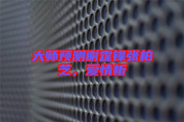 大師預(yù)測(cè)謝霆鋒張柏芝，愛情析