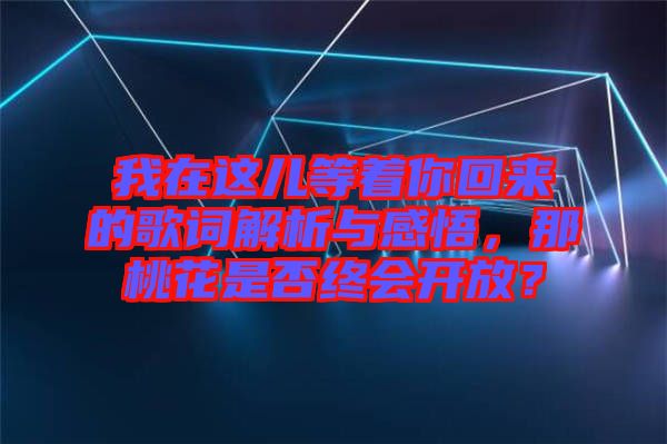 我在這兒等著你回來(lái)的歌詞解析與感悟，那桃花是否終會(huì)開(kāi)放？