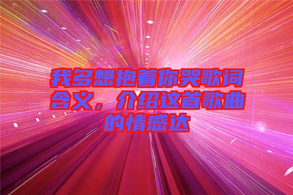 我多想抱著你哭歌詞含義，介紹這首歌曲的情感達