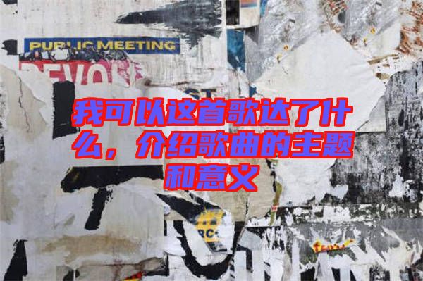 我可以這首歌達(dá)了什么，介紹歌曲的主題和意義