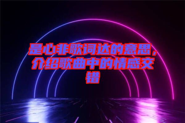 是心非歌詞達(dá)的意思，介紹歌曲中的情感交錯