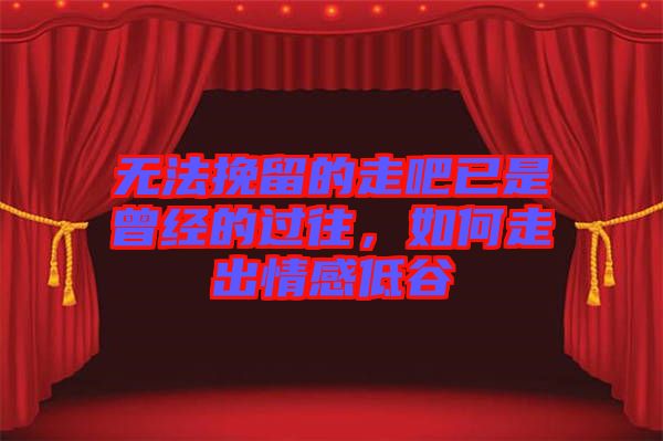 無法挽留的走吧已是曾經(jīng)的過往，如何走出情感低谷