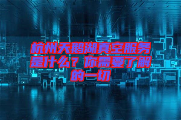 杭州天鵝湖真空服務(wù)是什么？你需要了解的一切