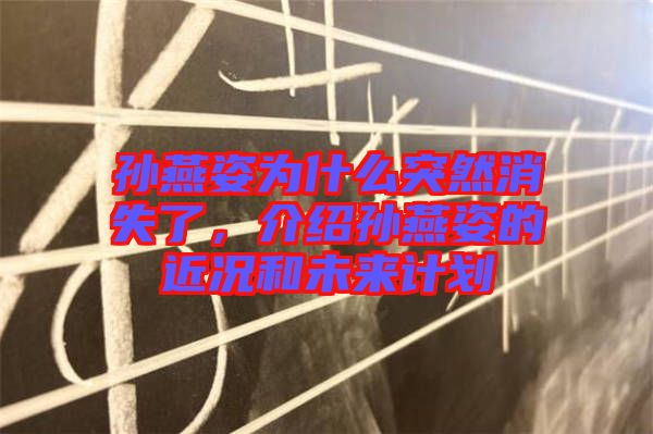 孫燕姿為什么突然消失了，介紹孫燕姿的近況和未來計劃