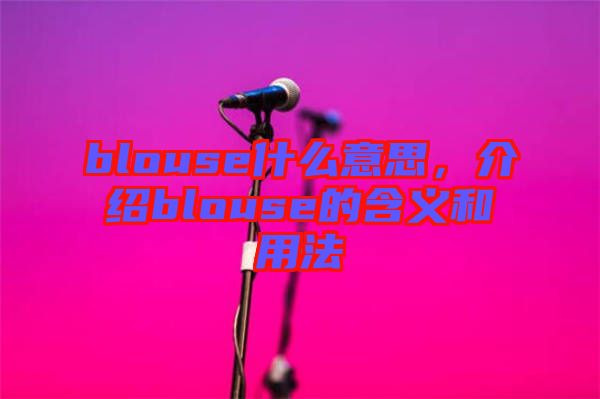 blouse什么意思，介紹blouse的含義和用法