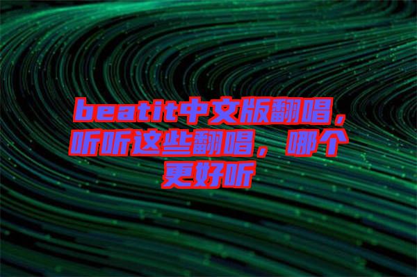 beatit中文版翻唱，聽聽這些翻唱，哪個(gè)更好聽