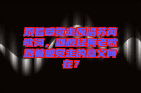 跟著感覺走原唱蘇芮歌詞，回顧經(jīng)典老歌跟著感覺走的意義何在？
